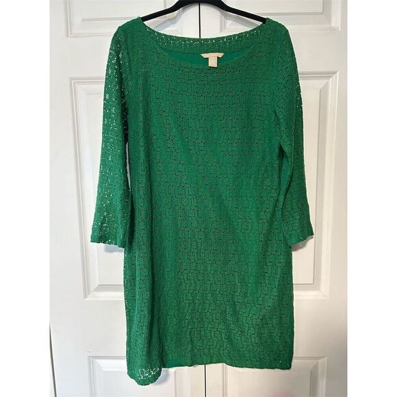 Banana Republic Dresses & Skirts - Banana Republic Women's Lace Sheath Dress Size 10 Green Knee Length